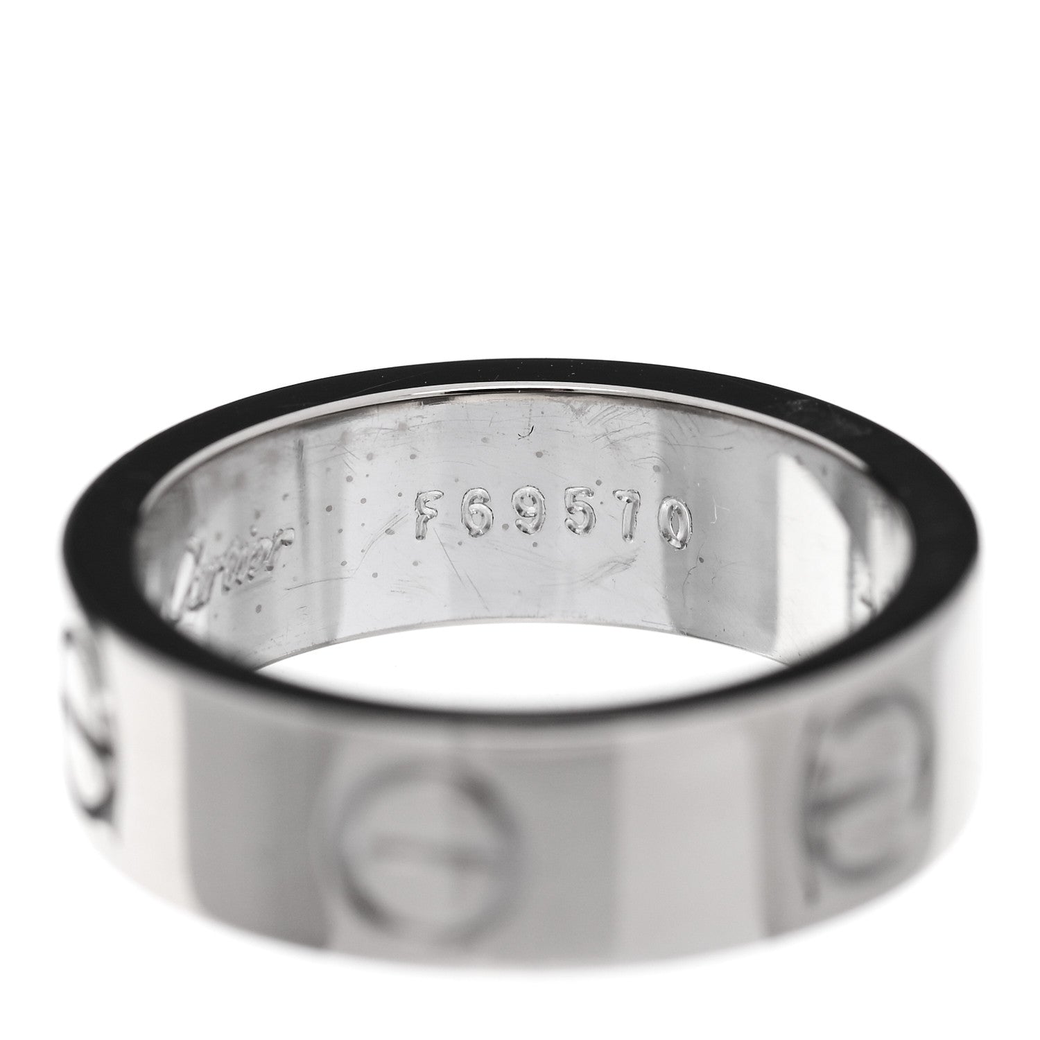 Cartier 18K White Gold 5.5mm LOVE Ring 49 4.75 6 of 7