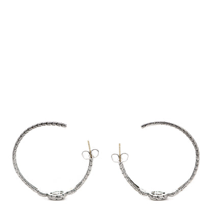 John Hardy Sterling Silver Diamond Classic Chain Circle Large Hoop Earrings 3 of 6