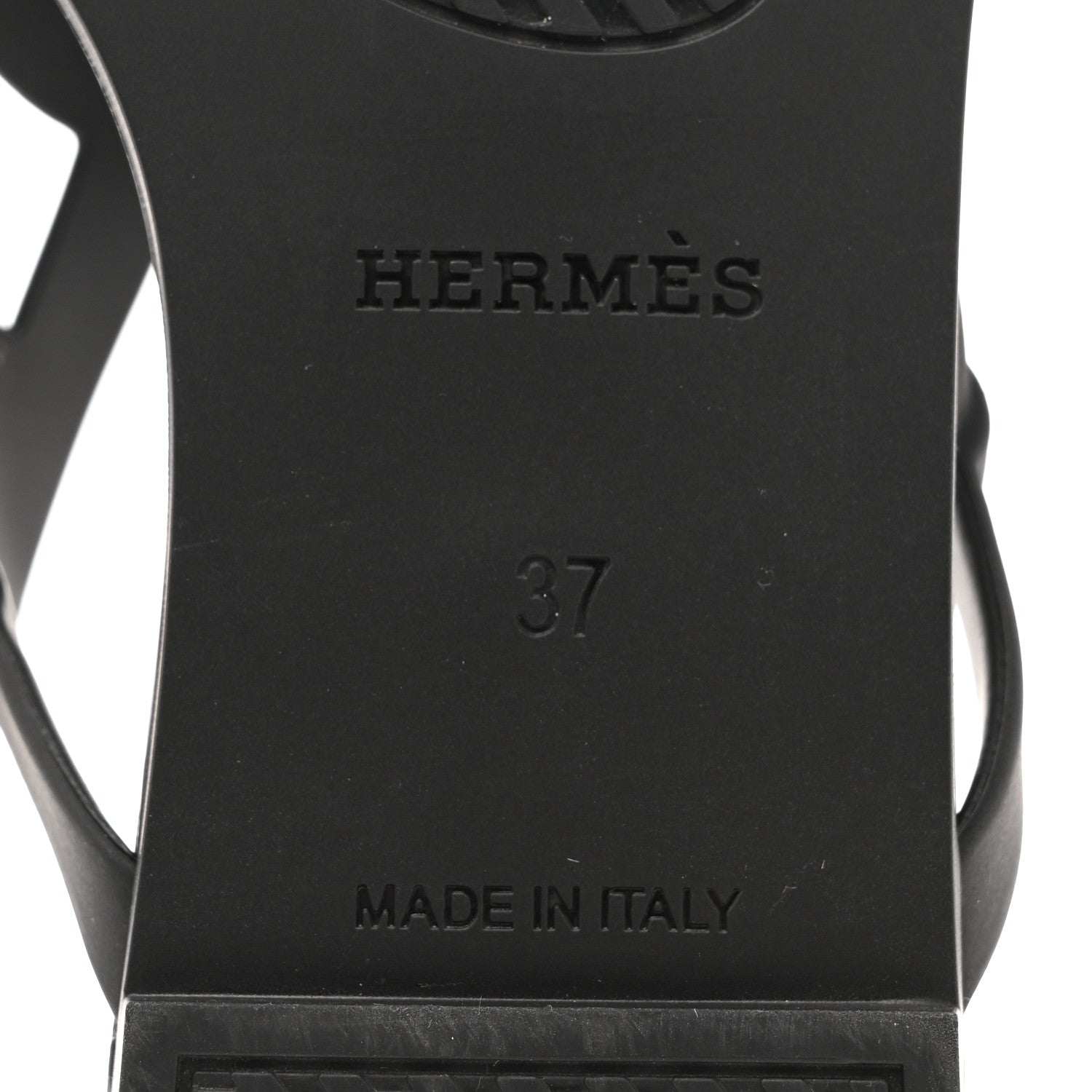 Hermes Rubber Womens Egerie Sandals 37 Black 8 of 11