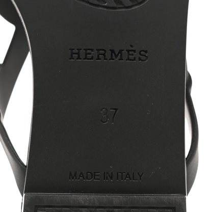 Hermes Rubber Womens Egerie Sandals 37 Black 8 of 11