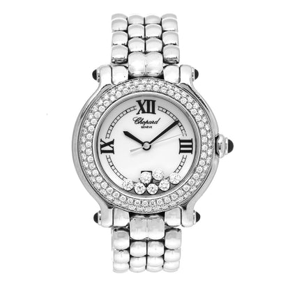 Chopard Stainless Steel Diamond Pave Bezel 32mm Happy Sport Quartz Watch 1 of 5