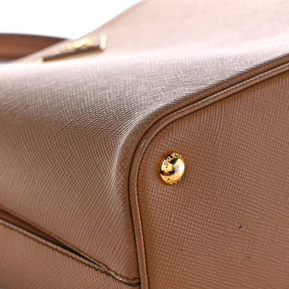 Prada Saffiano Cuir Medium Panier Bucket Bag Caramel Papaya 7 of 13