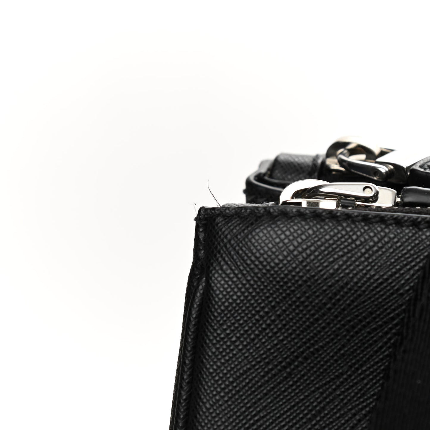 Saffiano Double Zip Travel Tote Black