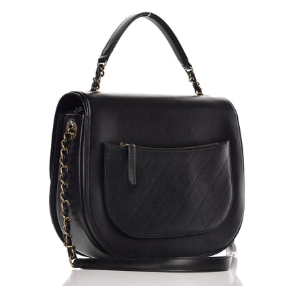 Chanel Shiny Calfskin Goatskin Quilted Medium Coco Curve Messenger Flap Black 4 of 10