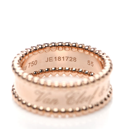 Van Cleef & Arpels 18K Rose Gold Perlee Signature Ring 55 7.25 5 of 5