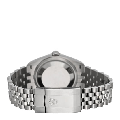 Rolex Stainless Steel 18K White Gold Diamond 36mm Oyster Perpetual Datejust Watch Silver Roman 126234 3 of 5