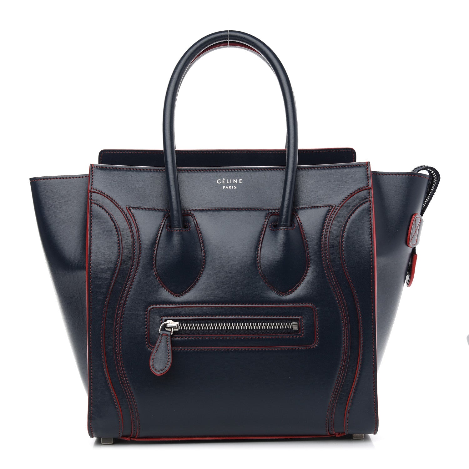 Celine Satin Debossed Calfskin Micro Luggage Navy Blue 1 of 9