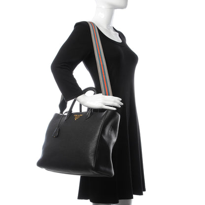 Prada Vitello Daino Tote Black 3 of 9