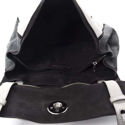 Saint Laurent Calfskin Lizard Embossed Large Muse Two Grey 5 of 10