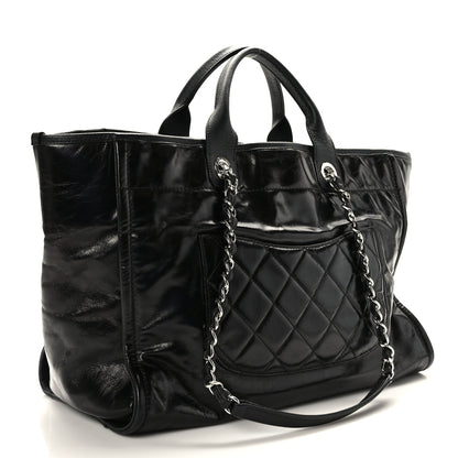 Chanel Glazed Calfskin Medium Deauville Tote Black 3 of 10
