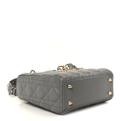 Christian Dior Lambskin Cannage Small Lucky Badges My Lady Dior Grey 4 of 10
