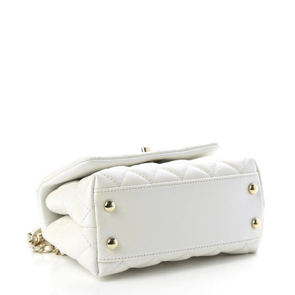 Chanel Iridescent Caviar Quilted Extra Mini Coco Handle Flap Ivory 4 of 10