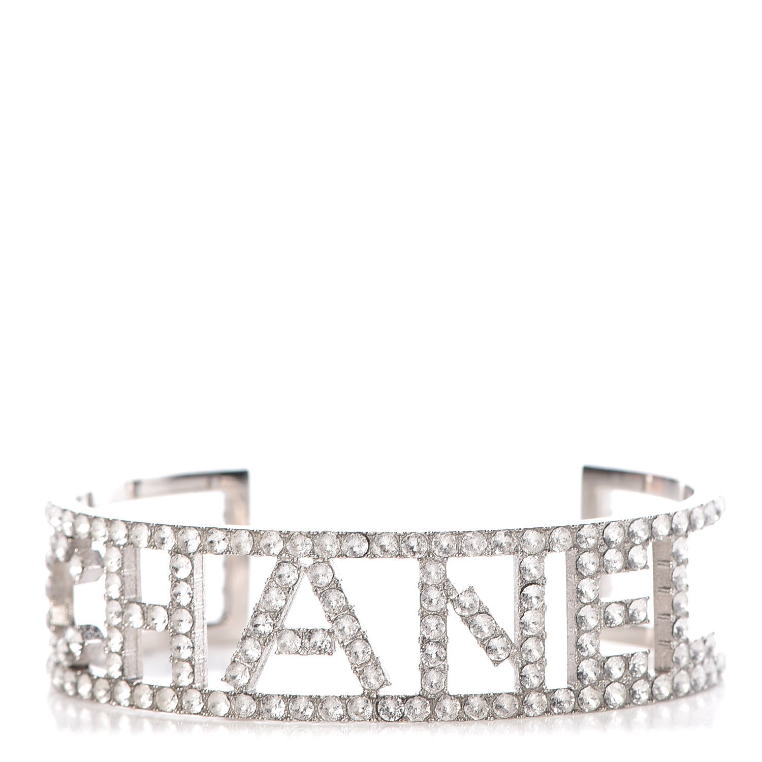Chanel Crystal Logo Cuff M Silver 1 of 5