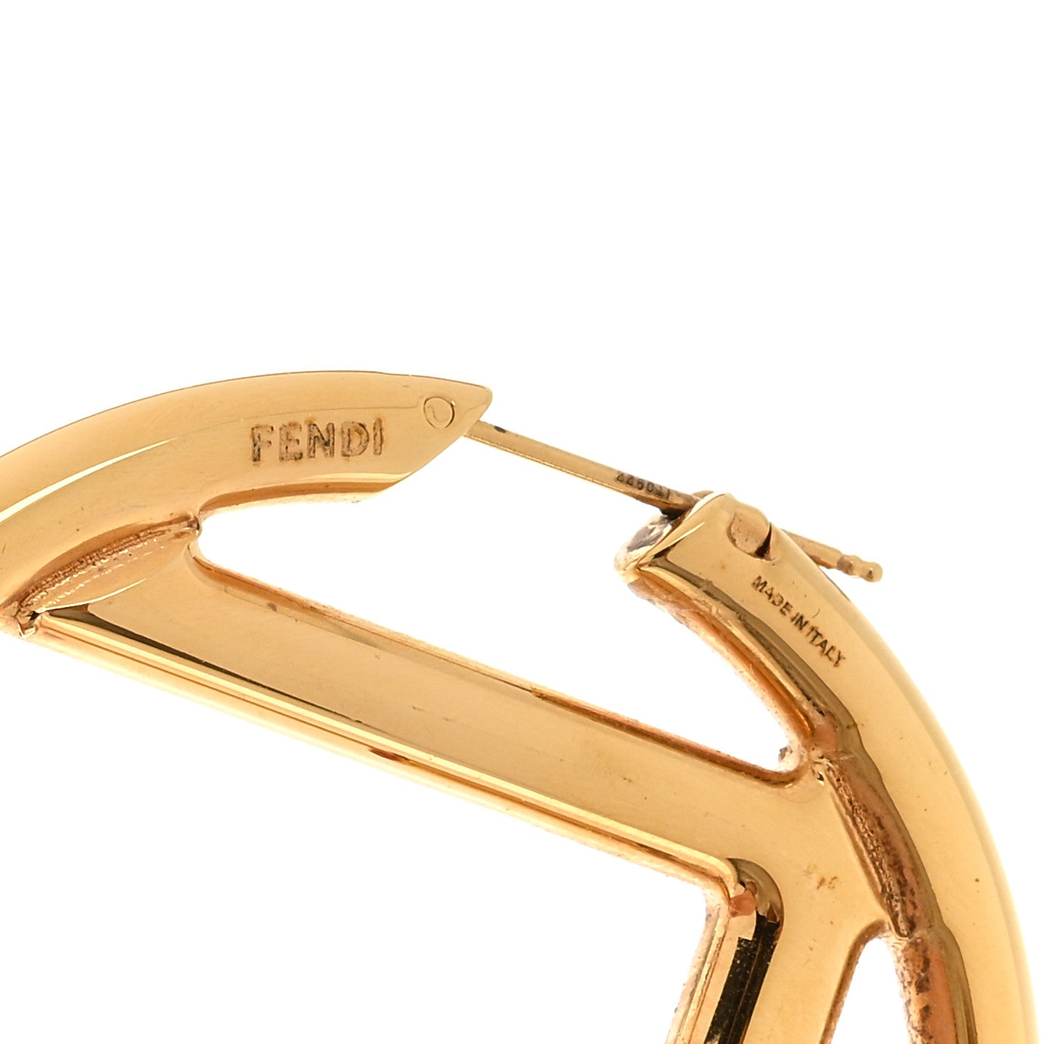 Fendi Metal FF Hoop Earrings Gold Silver 3 of 3