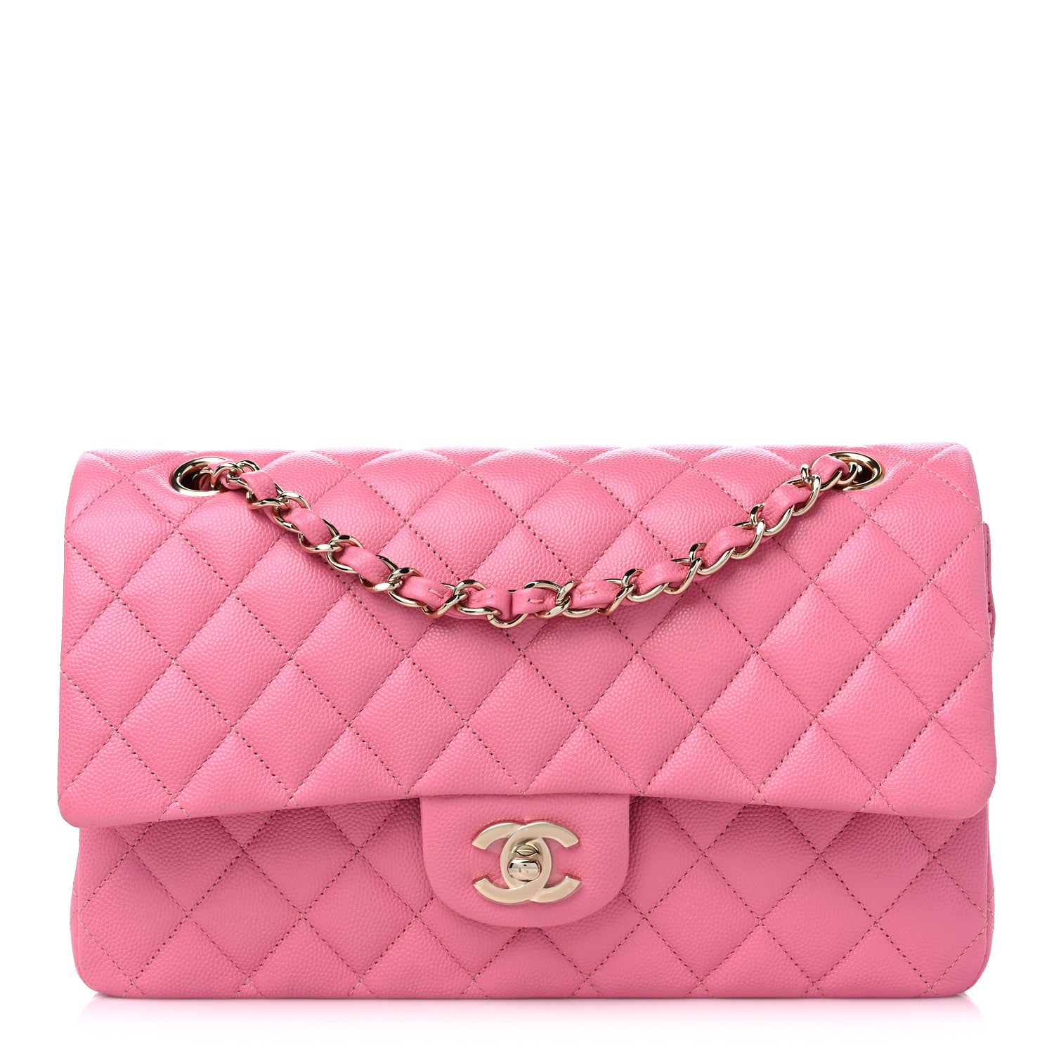 Chanel Caviar Quilted Medium Double Flap Pink 1 of 10