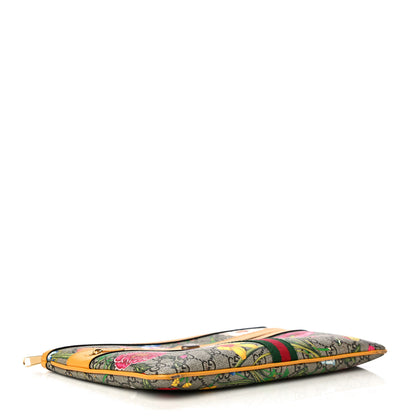 Gucci GG Supreme Monogram Flora Large Ophidia Pouch Clutch Beige Multicolor Crop 4 of 14