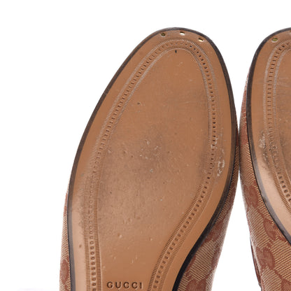 Gucci Canvas GG Monogram Horsebit Womens Jordaan Loafers 37.5 Beige Ruggine Rust 9 of 13