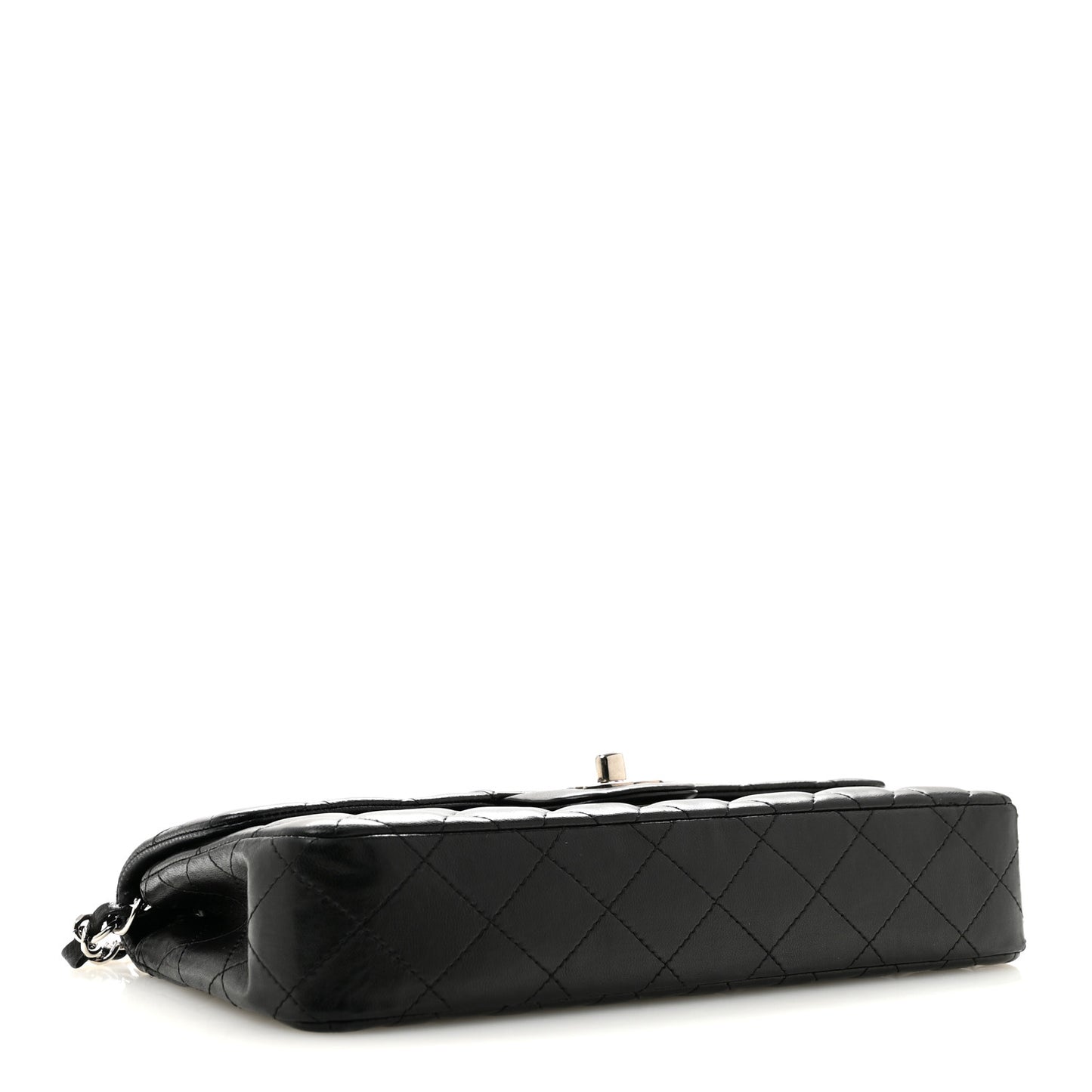Lambskin Quilted East West Flap Black