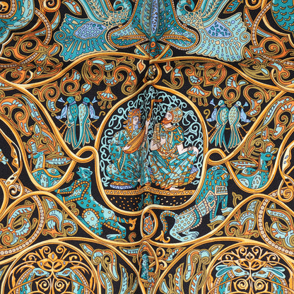 Hermes Silk La Charmante Aux Animaux Pocket Square Scarf 1 of 5