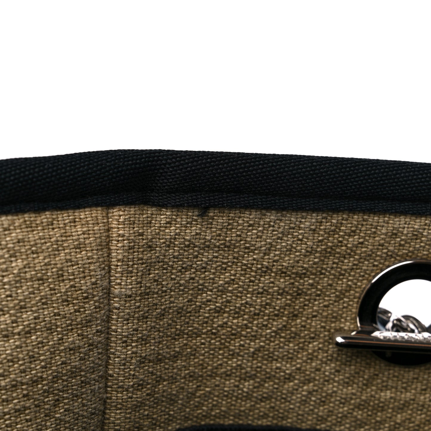 Canvas Small Deauville Tote Beige Black