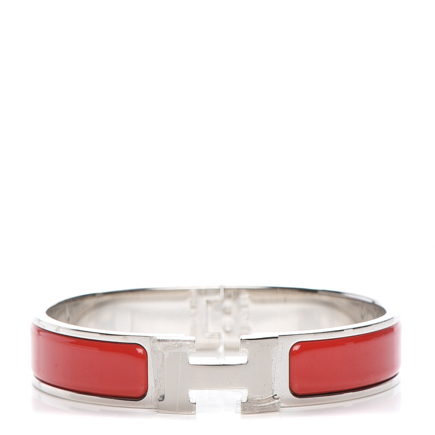 Enamel Narrow Clic Clac H Bracelet PM Rouge Amarante