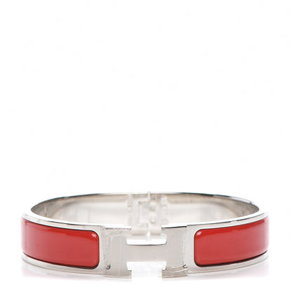 Hermes Enamel Narrow Clic Clac H Bracelet PM Rouge Amarante 1 of 4