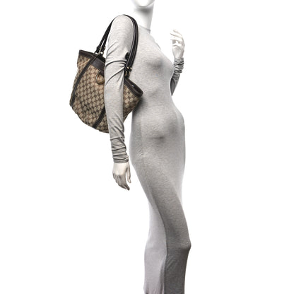 Gucci Monogram Medium D Gold Tote Bag Brown 2 of 10