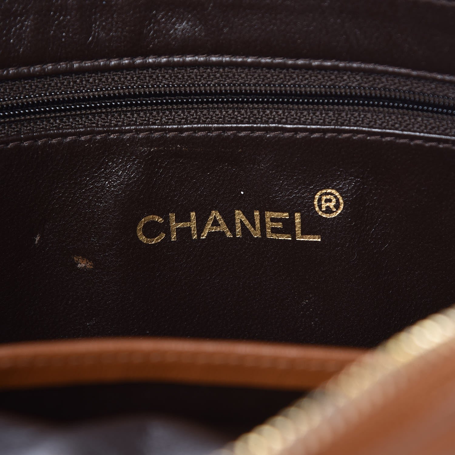 Chanel Lambskin Quilted Camera Case Brown 6 of 10