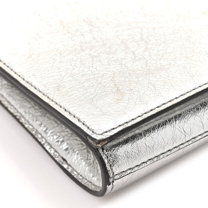 Saint Laurent Metallic Calfskin Monogram Large Belle De Jour Clutch Silver 8 of 11