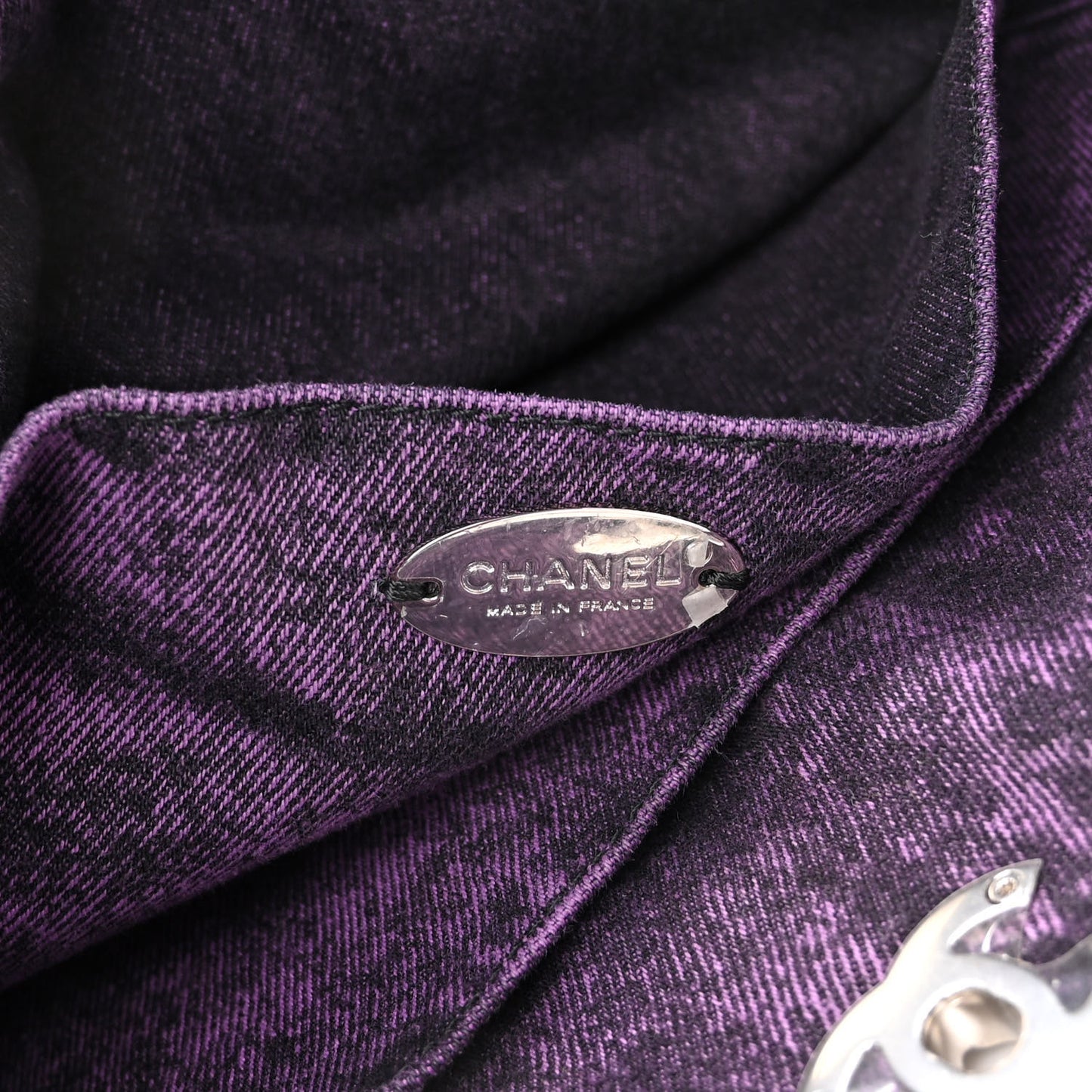 Denim Quilted Large 31 Denimpression Shopping Bag Purple Black
