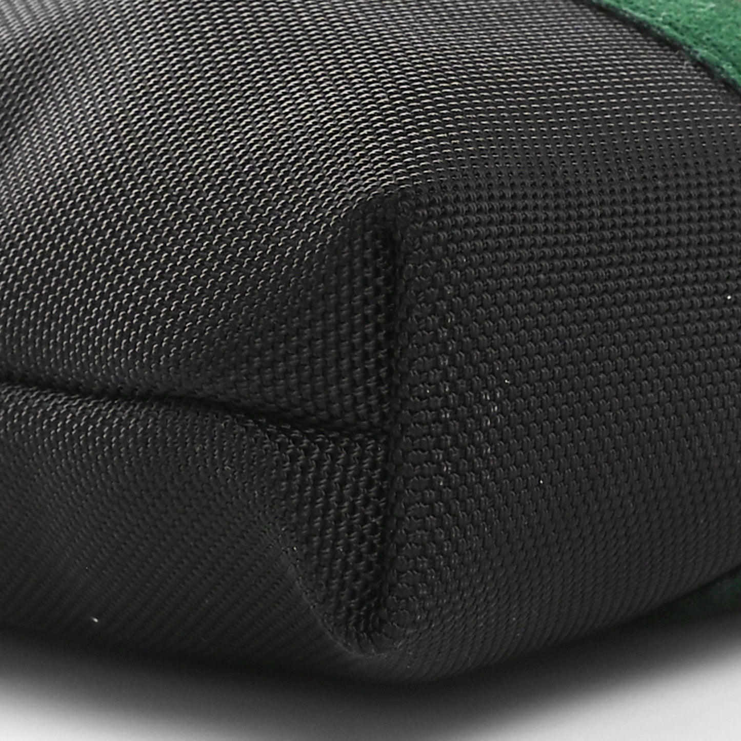 Techno Canvas Selleria Calfskin Web Small Flat Messenger Bag Black