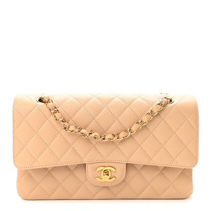 Chanel Caviar Quilted Medium Double Flap Beige 1 of 11