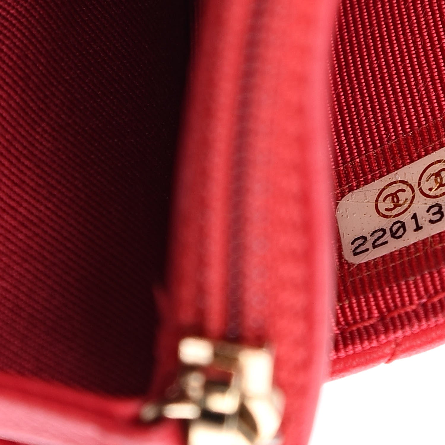 Chanel Lambskin Quilted Wallet On Chain WOC Red 8 of 12