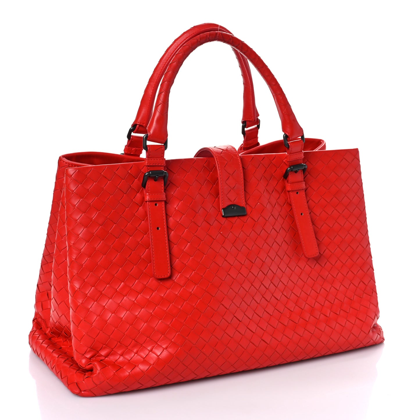 Nappa Intrecciato Medium Roma Tote Red