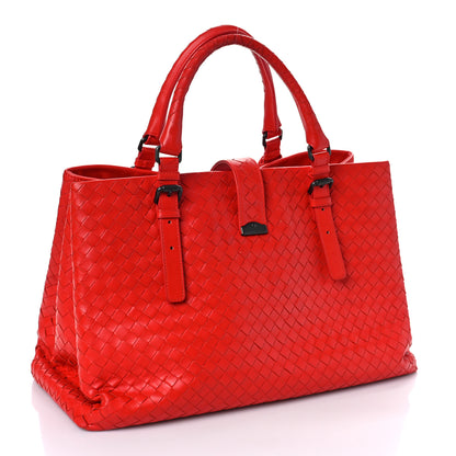 Bottega Veneta Nappa Intrecciato Medium Roma Tote Red 3 of 8