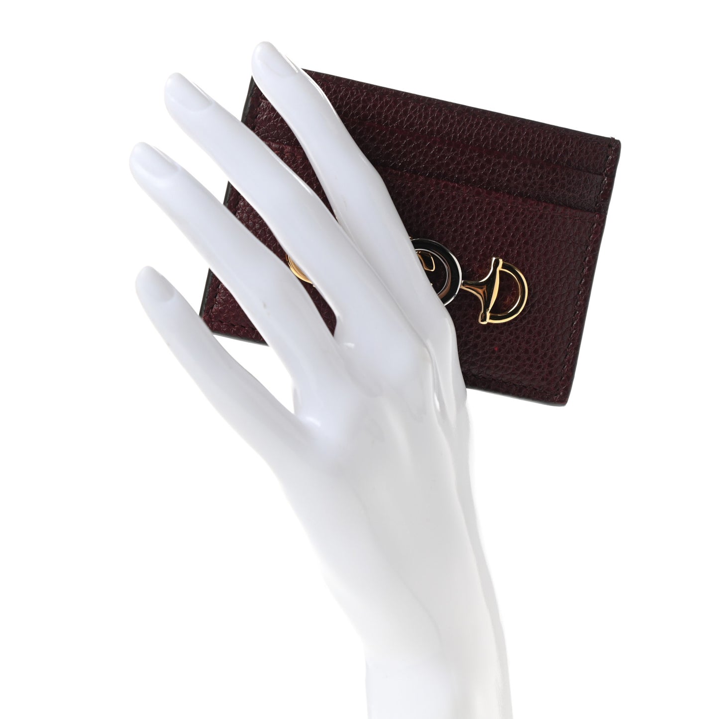 Grainy Calfskin Zumi Card Holder Vintage Bordeaux