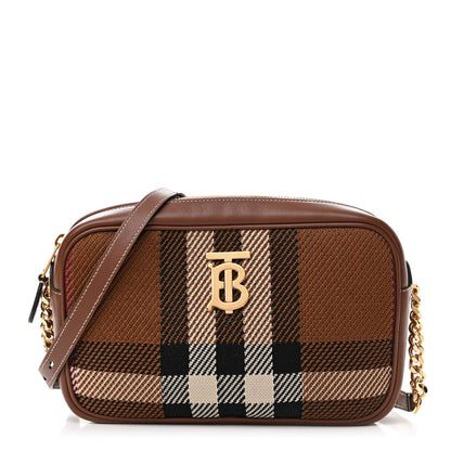 Burberry Calfskin Check Small Lola Camera Bag Dark Birch Brown 1 of 11