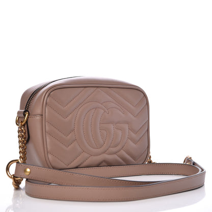 Gucci Calfskin Matelasse Mini GG Marmont Chain Shoulder Bag Porcelain Rose 3 of 7