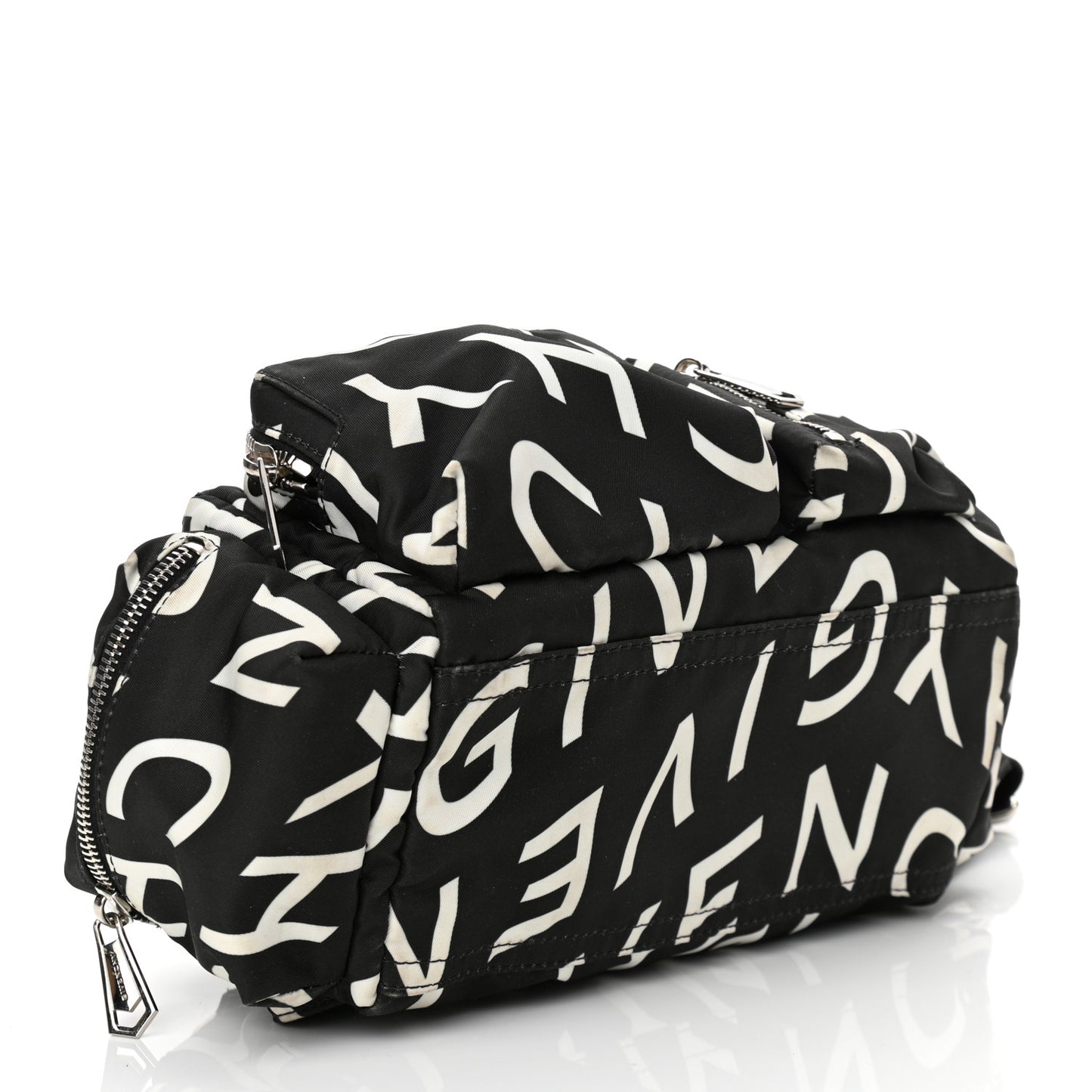 Nylon Allover Logo Belt Bag Black