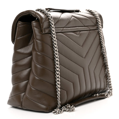 Saint Laurent Calfskin Y Quilted Monogram Medium Loulou Chain Satchel Faggio 3 of 10