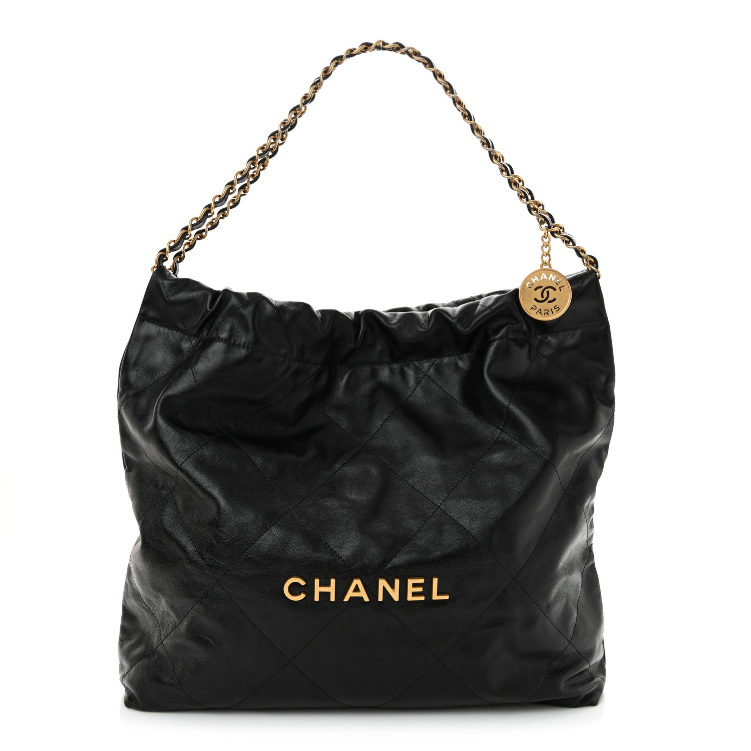 Chanel Shiny Calfskin Quilted Chanel 22 Black 1 of 11