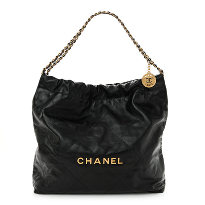 Chanel Shiny Calfskin Quilted Chanel 22 Black 1 of 11