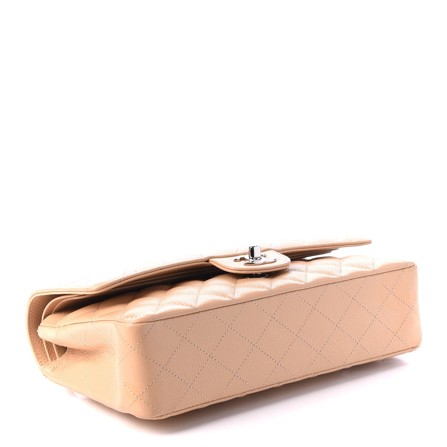 Chanel Caviar Quilted Medium Double Flap Beige 3 of 11