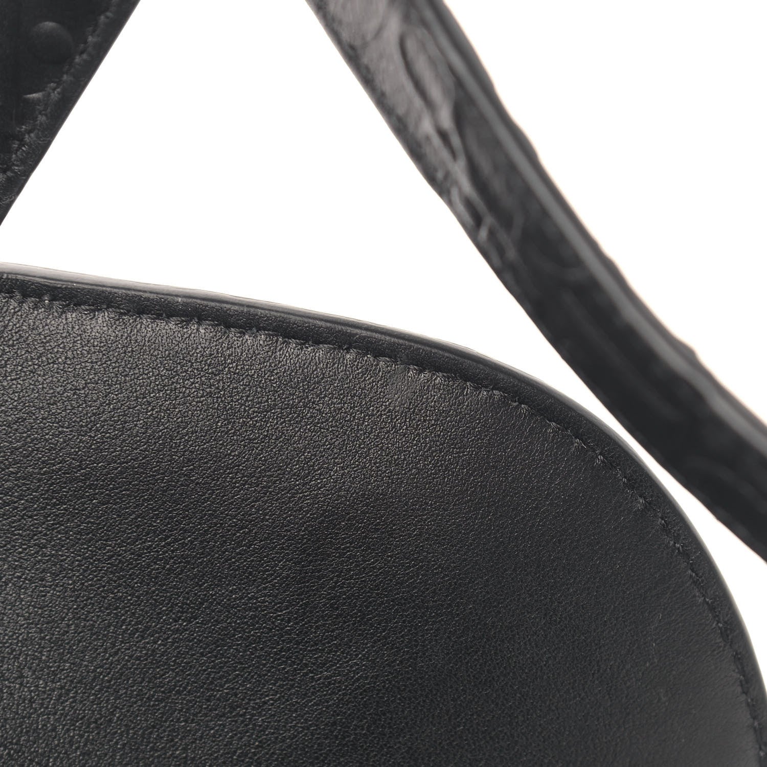 Christian Dior Calfskin Embossed Oblique Saddle Bag Black 11 of 12