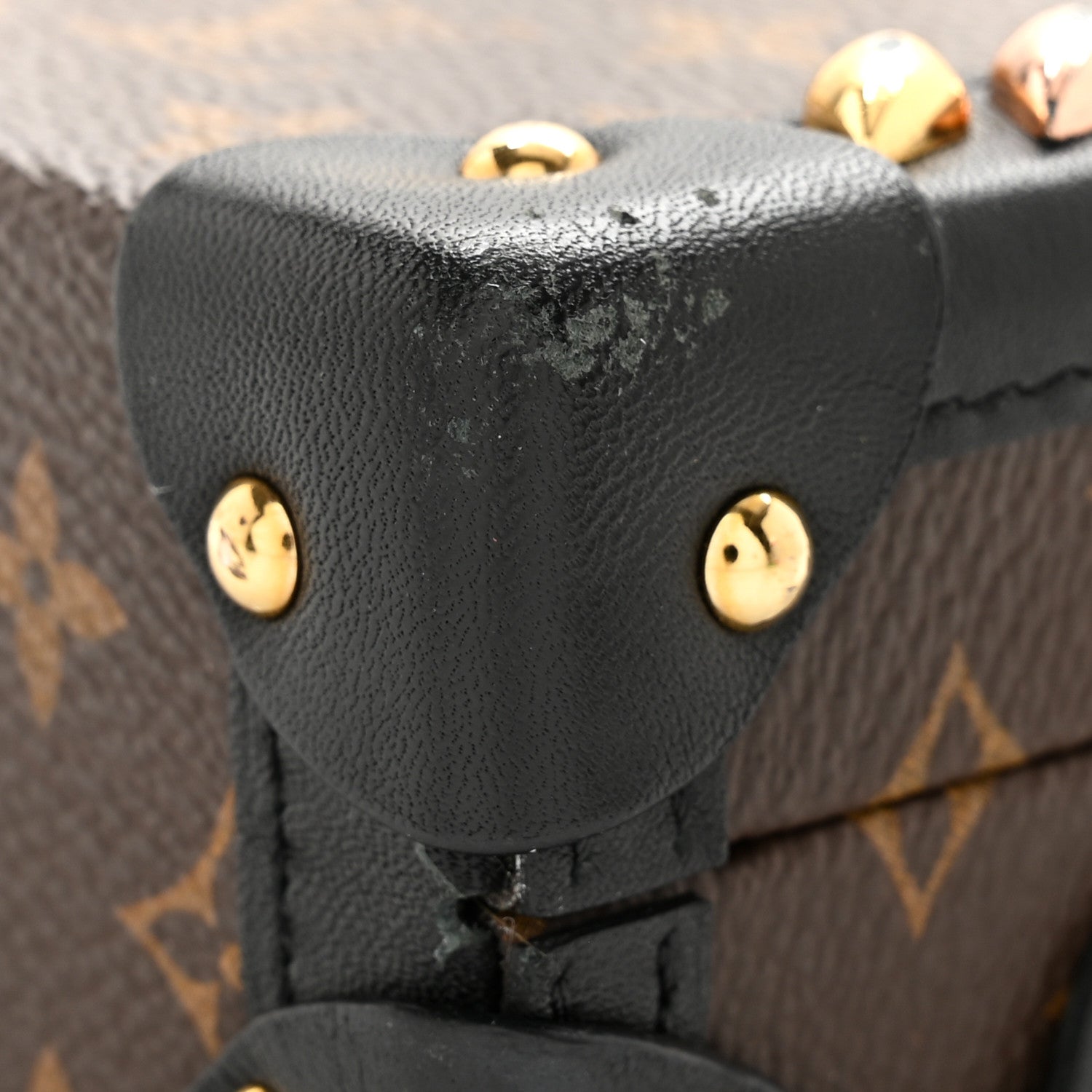 Louis Vuitton LOUIS VUITTON Monogram Studded Petite Malle Black 15 of 17