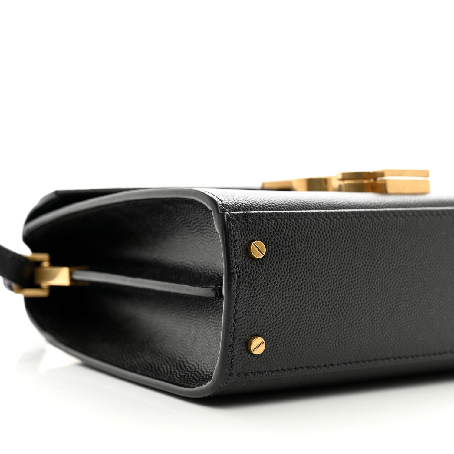 Saint Laurent Grain de Poudre Mini Classic Monogram Cassandra Top Handle Black 8 of 9