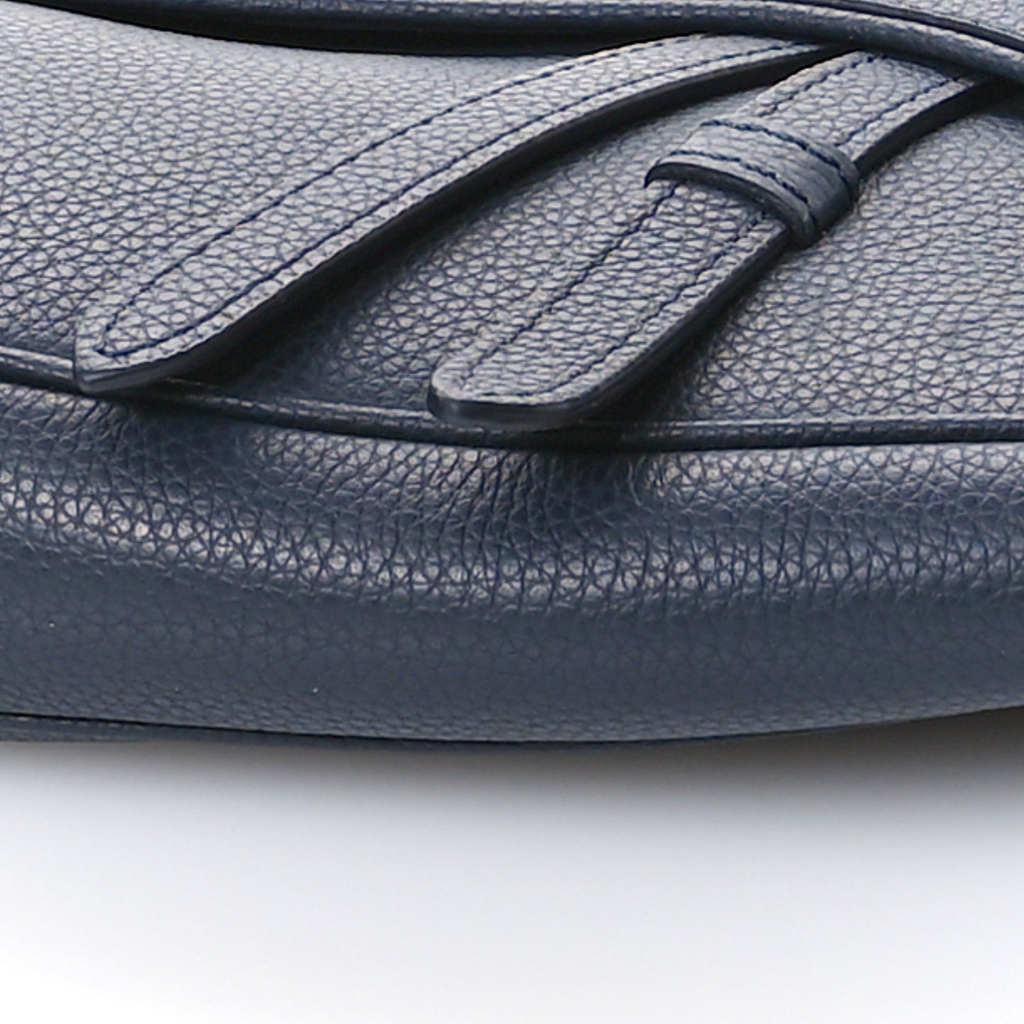Grained Calfskin Mens Saddle Bag Navy Blue