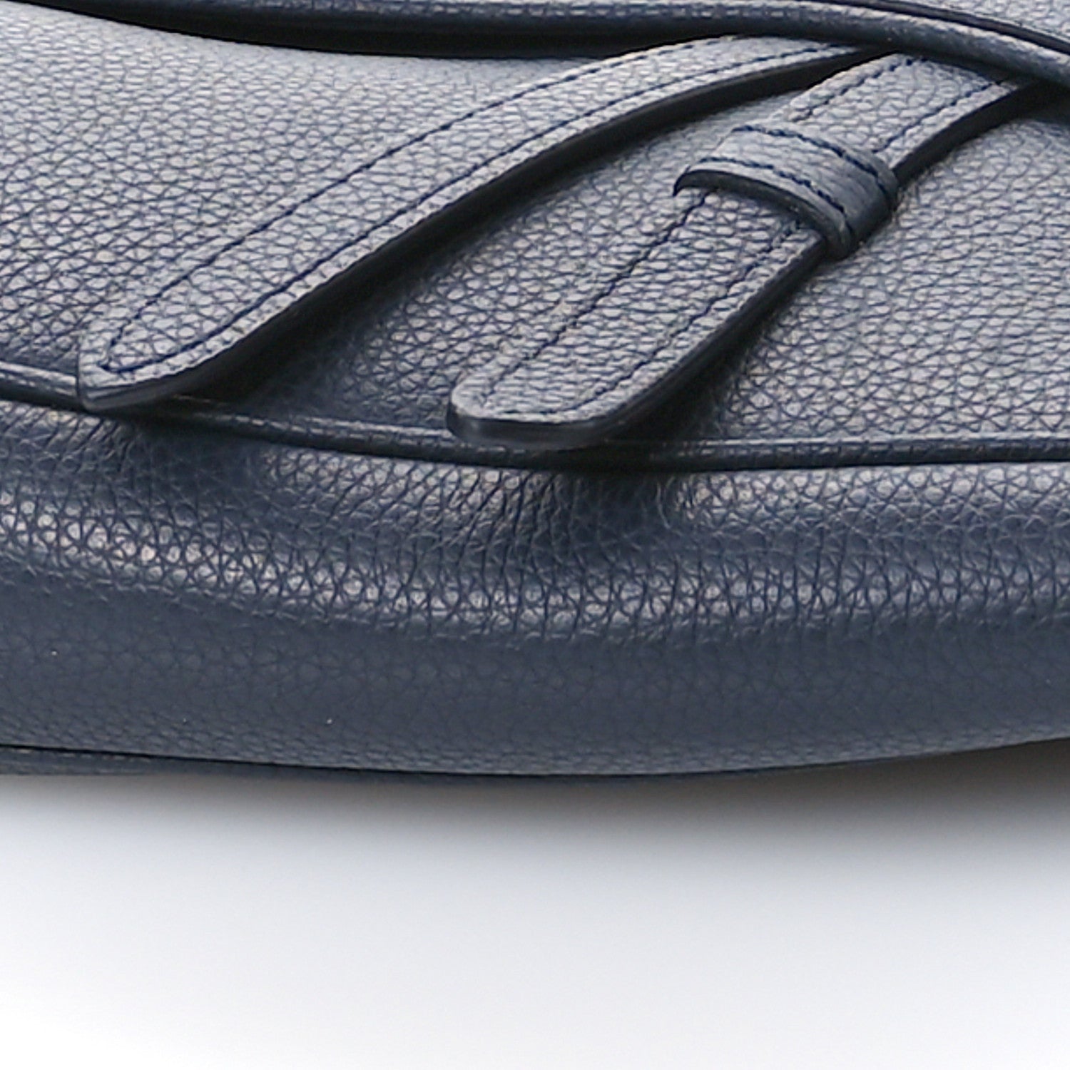 Christian Dior Grained Calfskin Mens Saddle Bag Navy Blue 9 of 9