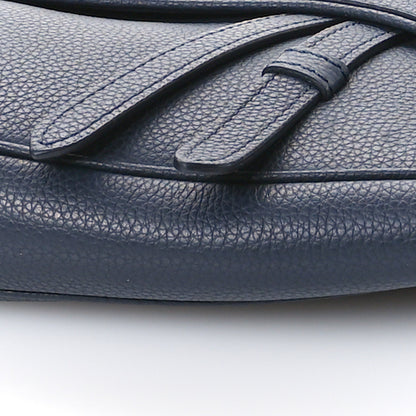 Christian Dior Grained Calfskin Mens Saddle Bag Navy Blue 9 of 9