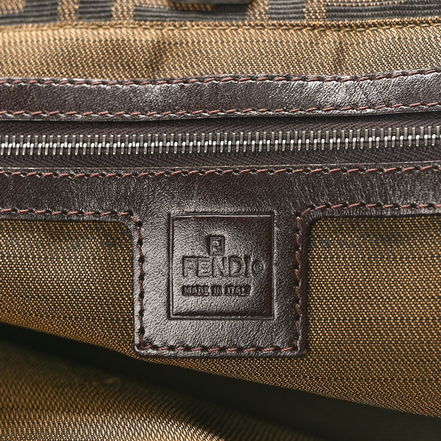 Fendi Zucca Top Handle Tote Tobacco 7 of 9
